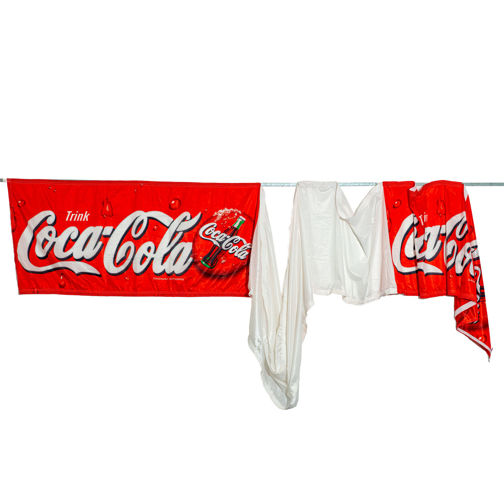Coca Cola Softdrink Glas Banner Polyester Fahne