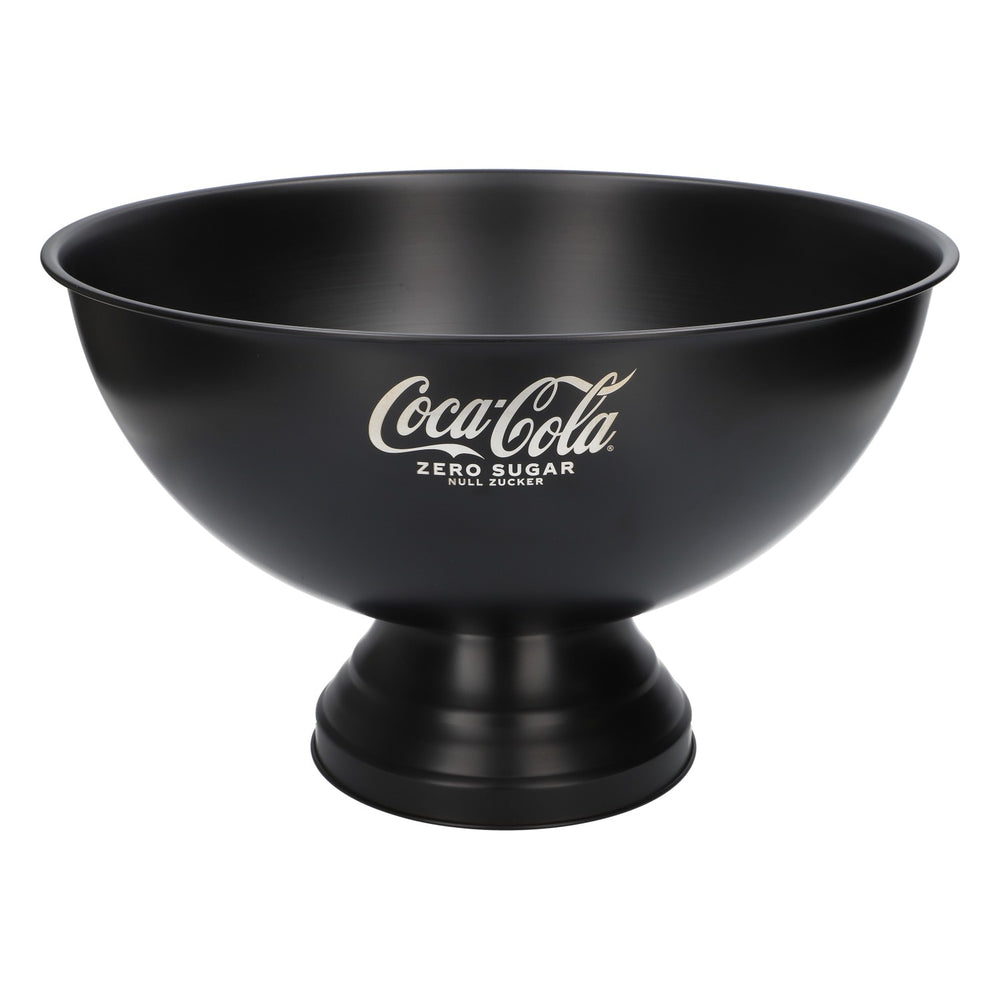 Coca Cola Softdrink Kühler Eisschale Eiswürfelbehälter Flaschenkühler Metall Schwarz "Zero"