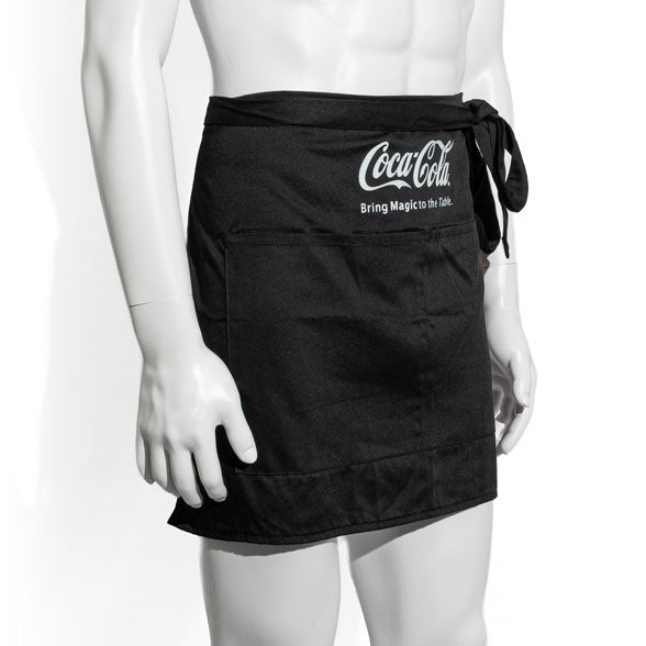 Coca Cola Softdrink Schürze Kellnerschürze Bistroschürze Kurz Schwarz "Bring Magic to te Table" mit Tasche – Ansicht 2