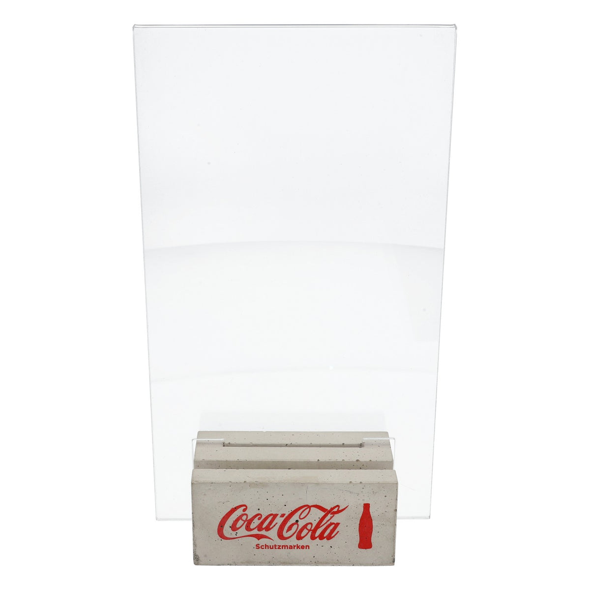 Coca Cola Softdrink Tischaufsteller Kartenhalter groß Betonblock + Reserviert-Schild – Ansicht 2