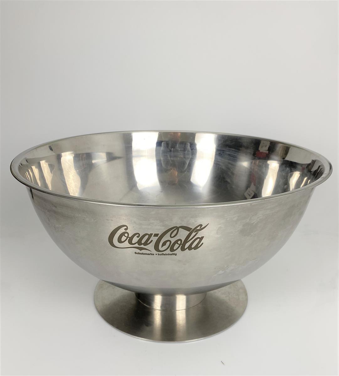 Coca Cola Softdrinks Flaschenkühler Eiswürfelbehälter Metallschale silber gebraucht