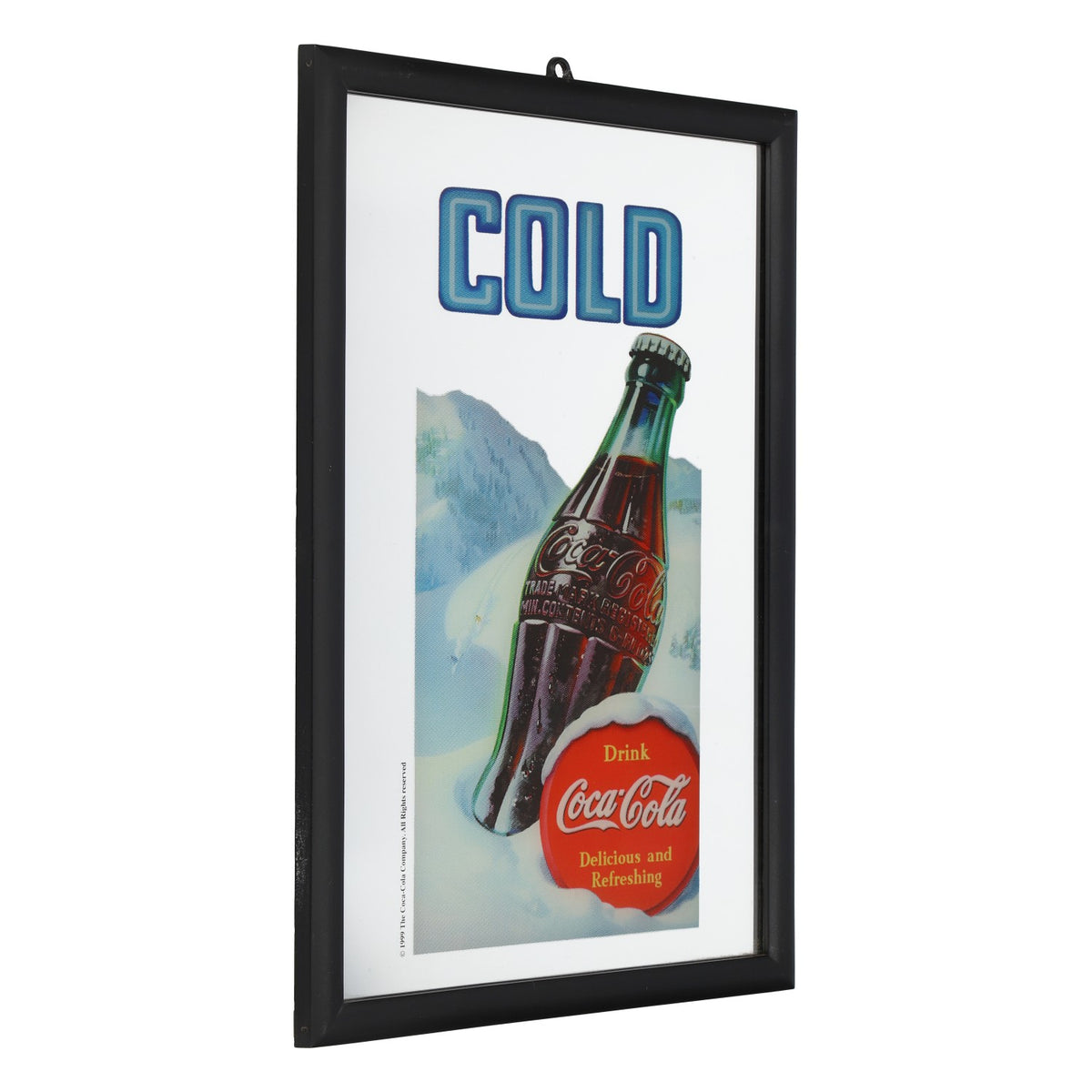 Coca Cola Werbespiegel Delicious and Refreshing mit Holzrahmen Bar Deko