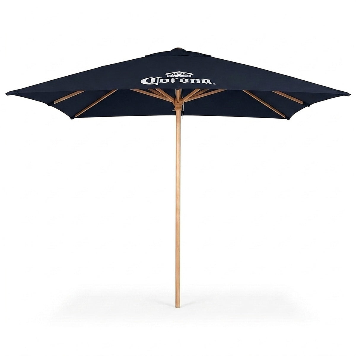 Corona Bier Sonnenschirm 3,5x3,5m Holzmast Gastro Biergarten Schirm