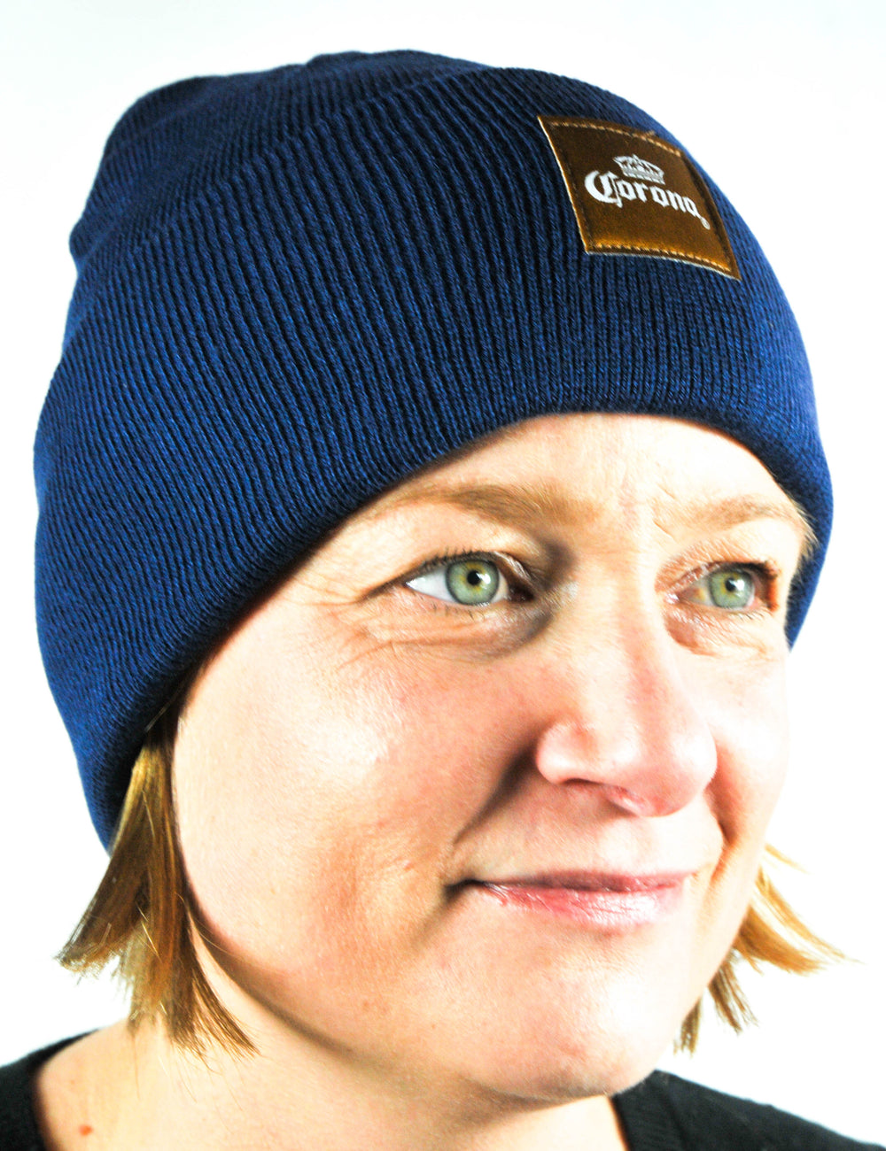 Corona Extra, Winter Strickmütze Wollmütze Wintermütze fein getrickt blau