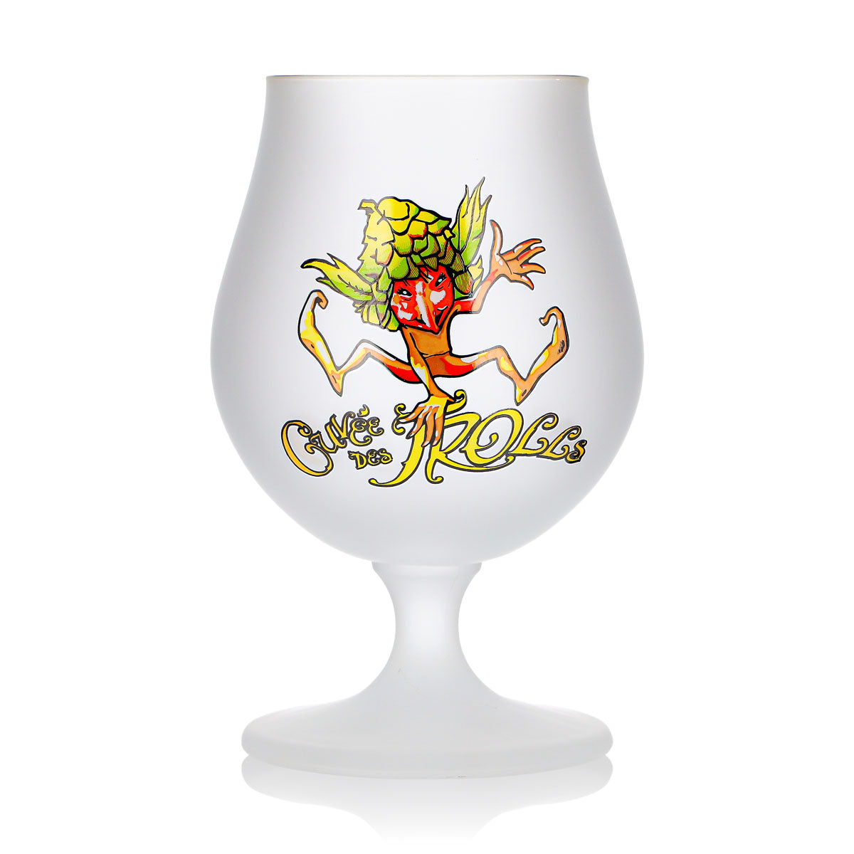 Cuvee des Trolls Bier Glas 0,25l Tulpe Troll Logo gefrostet Bierglas Pokalglas