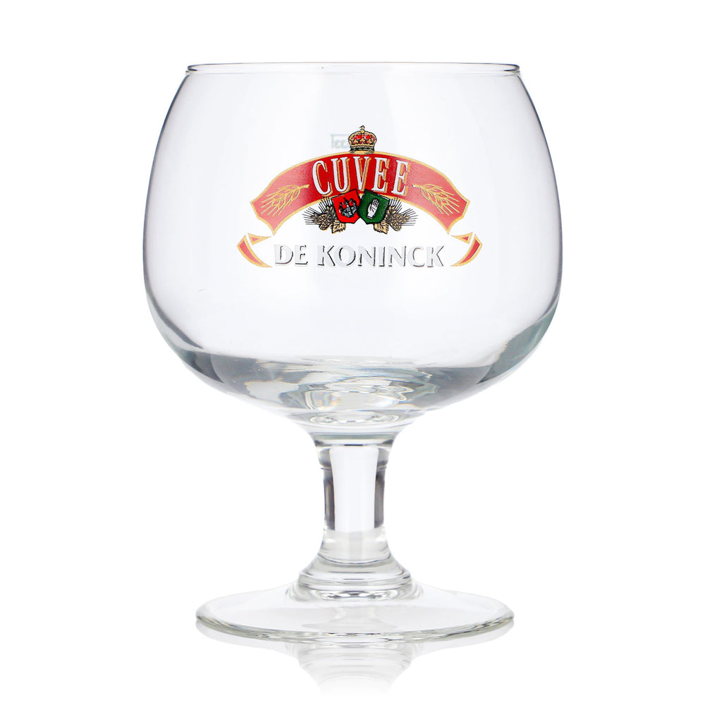 De Koninck Bier Glas 0,33l Tulpe rotes Logo Cuvee Bierglas Pokalglas Biertulpe