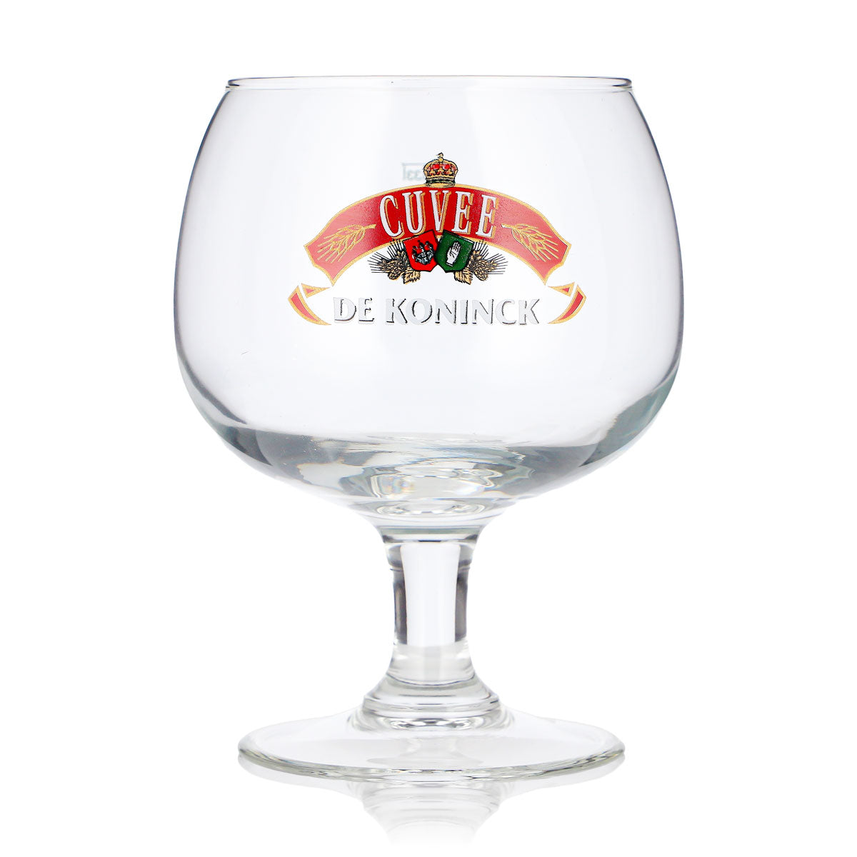 De Koninck Bier Glas 0,33l Tulpe rotes Logo Cuvee Bierglas Pokalglas Biertulpe