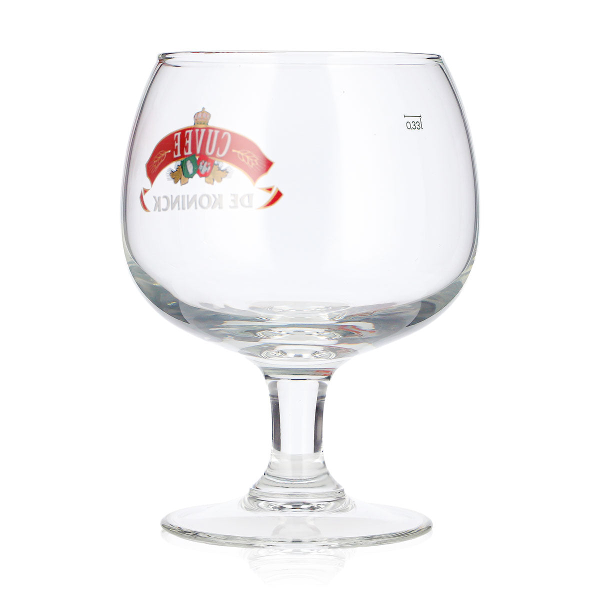 De Koninck Bier Glas 0,33l Tulpe rotes Logo Cuvee Bierglas Pokalglas Biertulpe – Ansicht 3