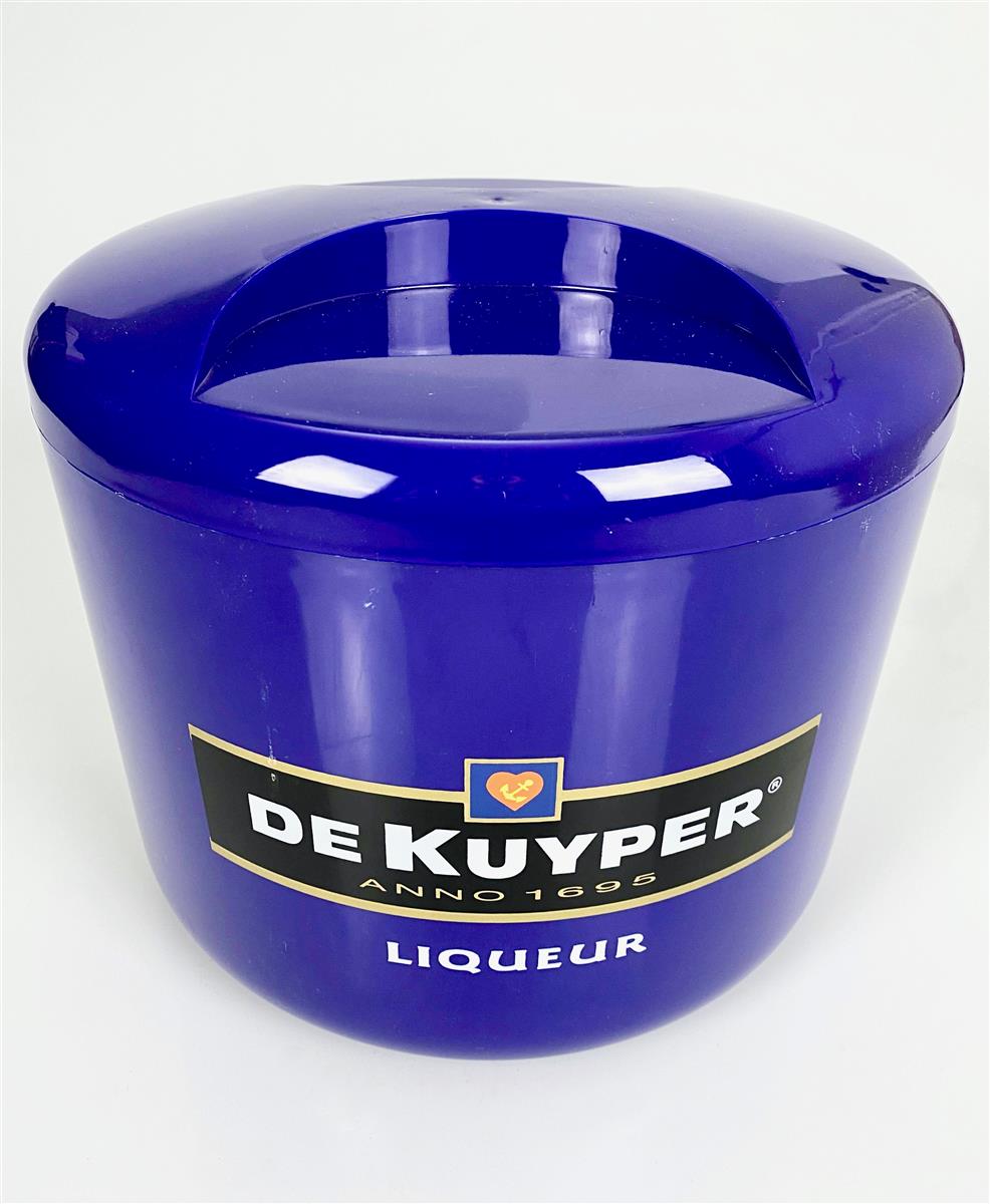 De Kuyper Likör Eiswürfelbehälter Flaschenkühler Eisbox mit Deckel blau
