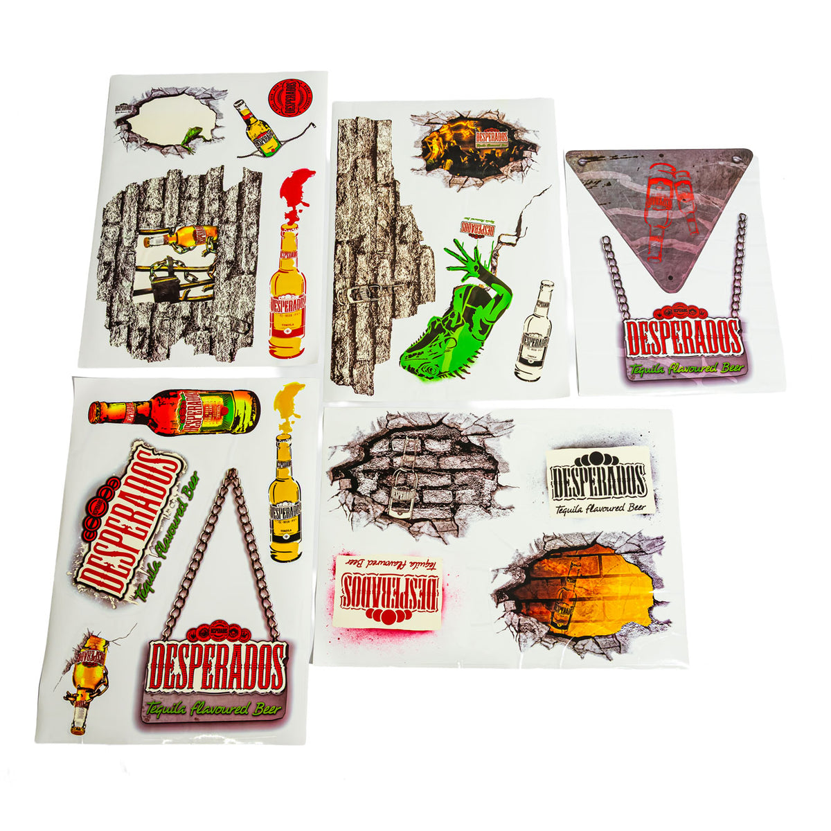 Desperados Bier Aufkleber Set Wandaufkleber Deko Wall Sticker Weiß