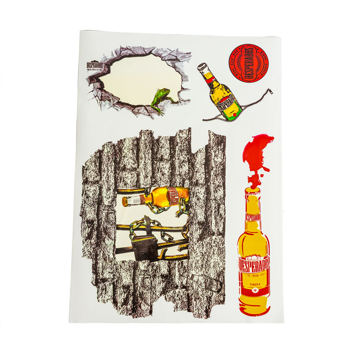 Desperados Bier Aufkleber Set Wandaufkleber Deko Wall Sticker Weiß – Ansicht 3