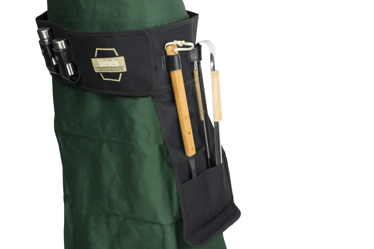 Diebels Grillset Schürze Latz Lang Gürtel Zange Salz-/Pfefferstreuer BBQ Koch – Ansicht 6