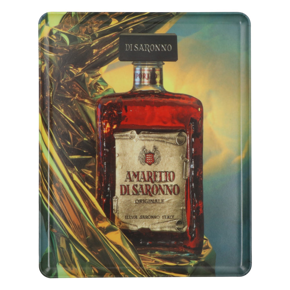Disaronno Likör Tablett Serviertablett Amaretto Flaschen Motiv Kunststoff