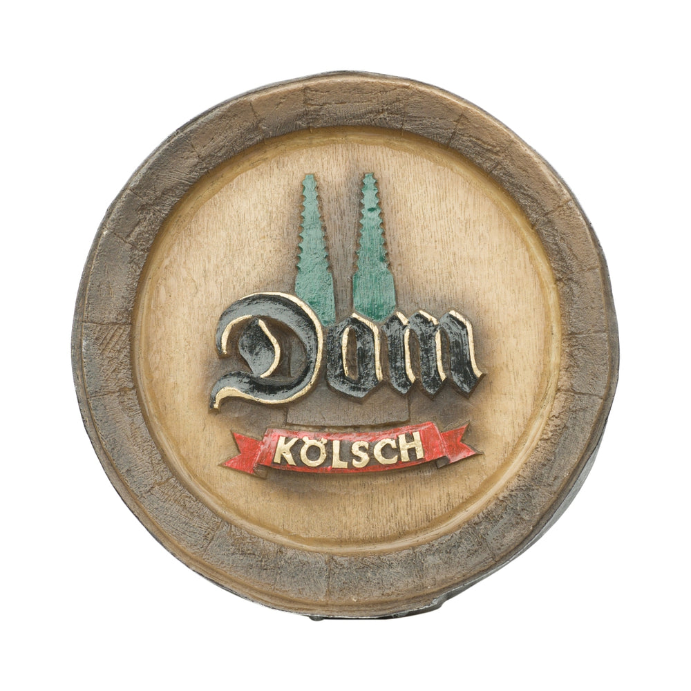 Dom Kölsch Bier Fassbier Deckel Werbeschild Holzoptik Fassboden Kunststoff Tafel