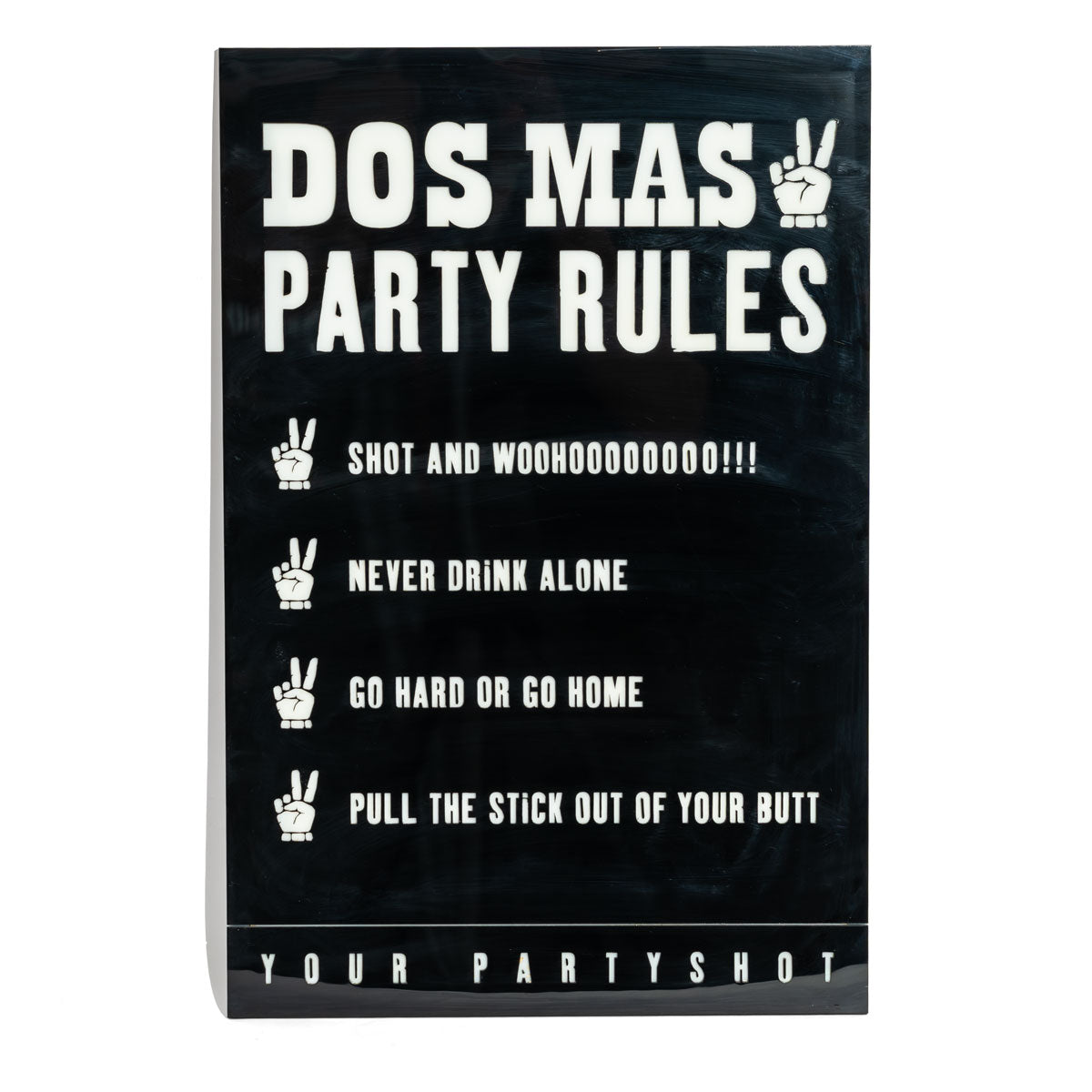 Dos Mas Likör LED Leuchtreklame "Party Rules" inkl. Netzteil Schwarz – Ansicht 2
