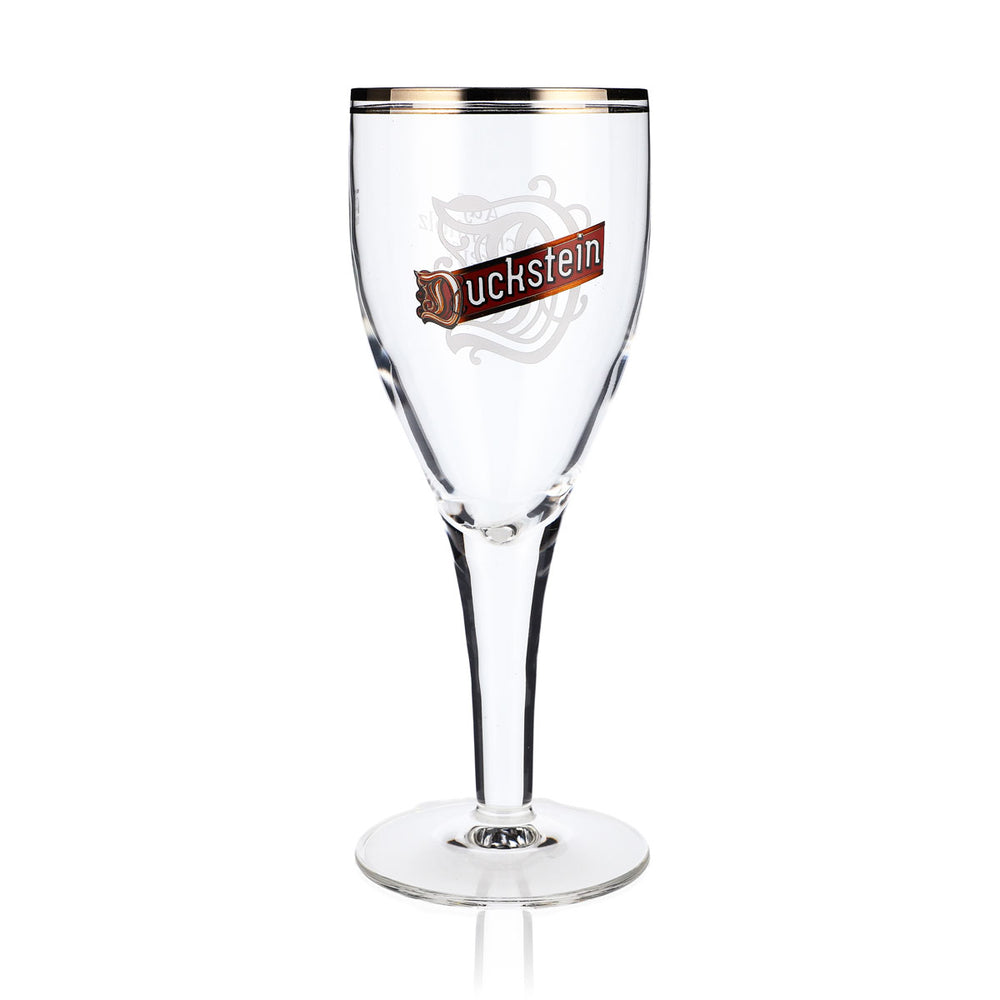 Duckstein Bier Glas 0,3l Pokal Doppelter Platinrand Großes Logo Sahm Harzer