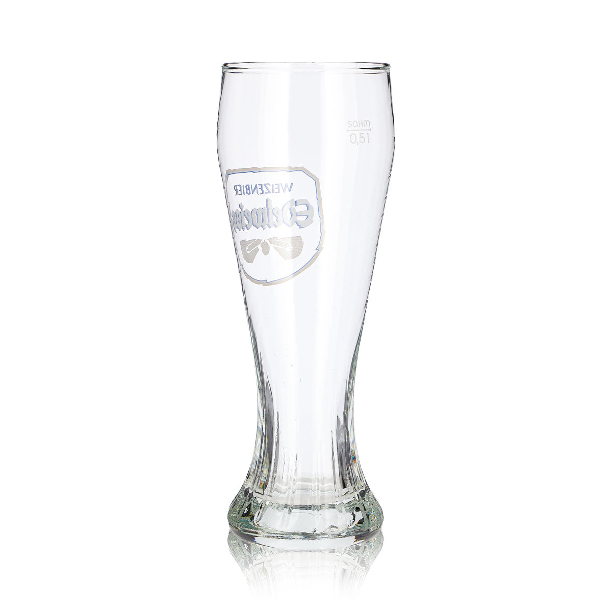Edelweißbrauerei Bier Glas 0,5l Pokal Weizenbierglas Relief Sahm – Ansicht 4