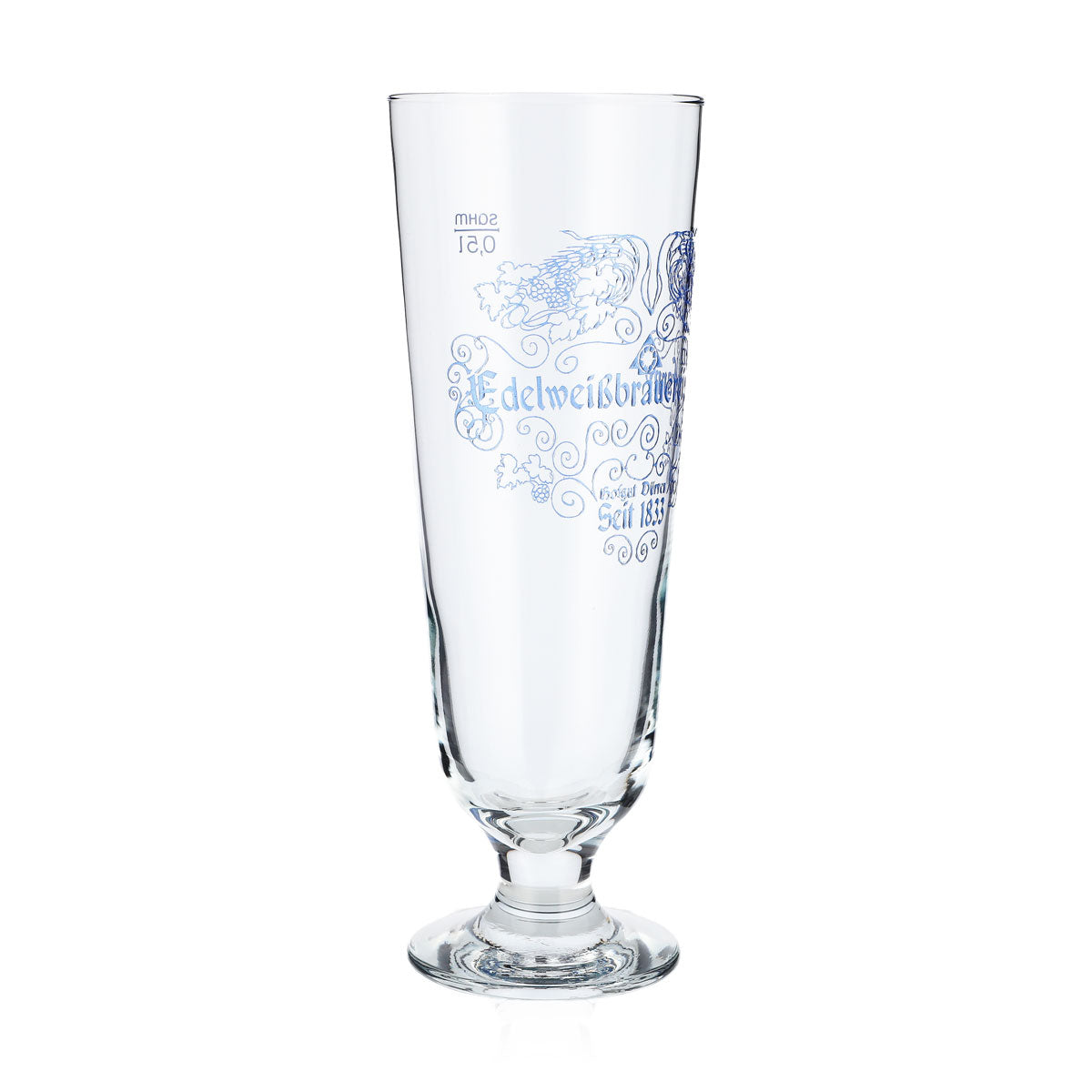 Edelweißbrauerei Bier Glas Glaser 0,5l Biergläser Pokal Sahm Antik – Ansicht 2