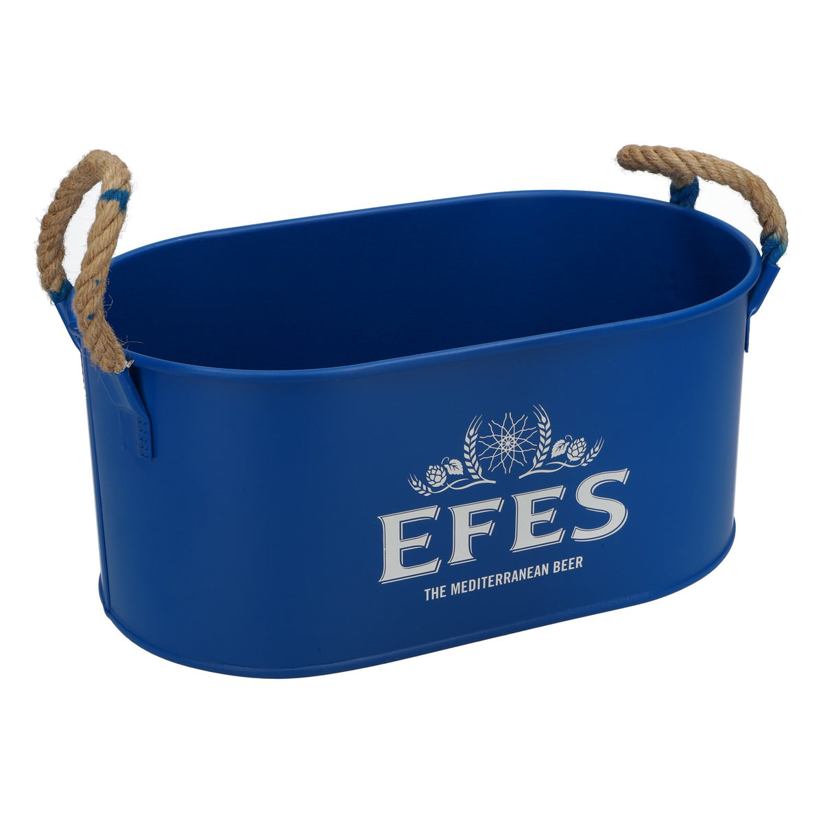 Efes Bier Kühler Flaschenkühler Eiswürfelschale Icebuket Blau Metall mit Henkel