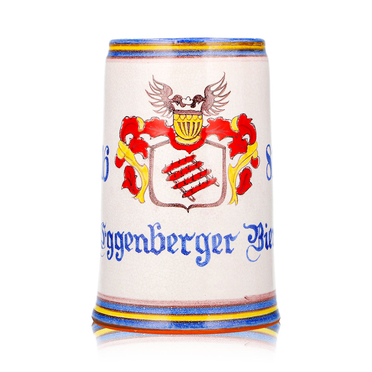 Eggenberger Bier Glas Tonkrug 1l Steingut Seidel Bierhumpen Sammlerkrug – Ansicht 2