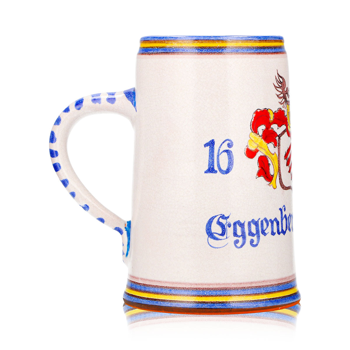 Eggenberger Bier Glas Tonkrug 1l Steingut Seidel Bierhumpen Sammlerkrug – Ansicht 4