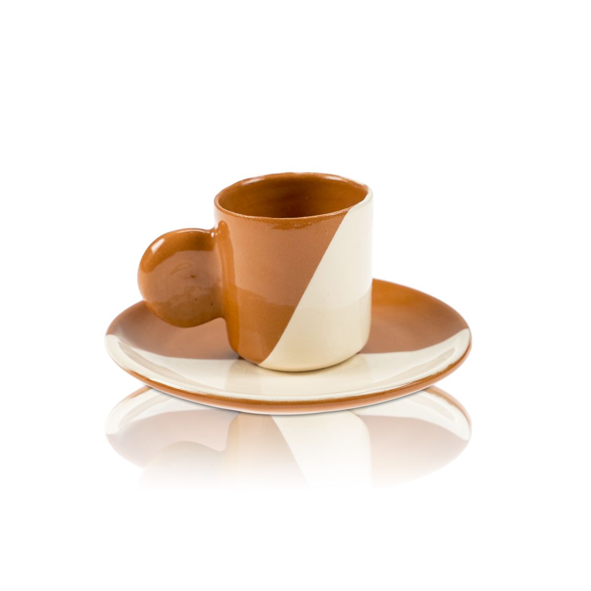 Eminente 75ml Tasse + Untersetzer Set Cup and Saucer Terracotta C6 Espresso Cafe