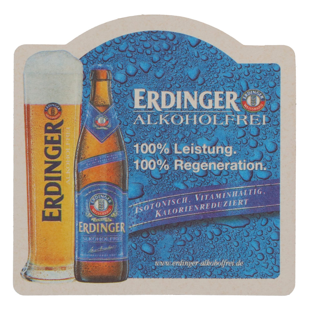 Erdinger Alkoholfrei Weißbier & 50x Bierdeckel Untersetzer Set Original
