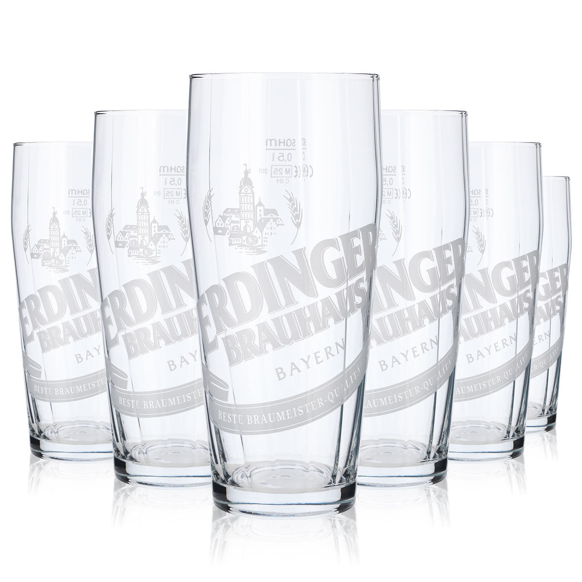 6x Erdinger Glas 0,5l Brauhaus Bier Willibecher Becher Gläser Bierglas Weissbräu – Ansicht 5