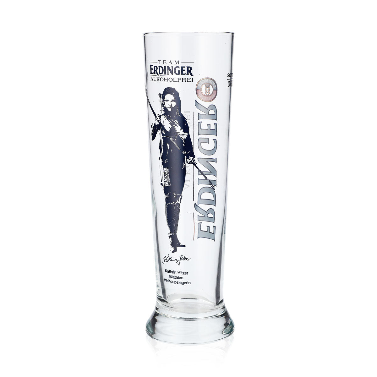 Erdinger Bier Glas 0,5l Weißbierglas Editionsglas "Kathrin Hitzer" Alkfrei – Ansicht 3