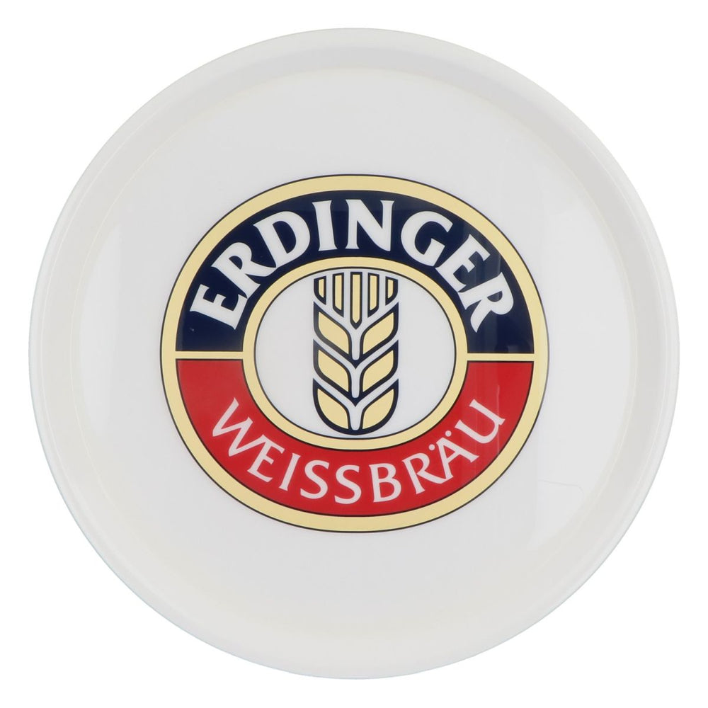 Erdinger Weissbier Serviertablett Rundtablett Kellnertablett Rund Weiß