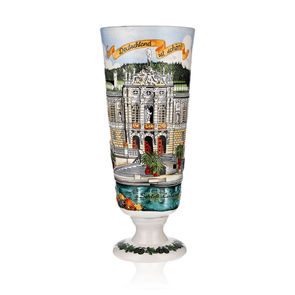 Erdinger Weissbräu Bier Glas 0,5l Pokal Keramikkrug Edition Schloss Linderhof