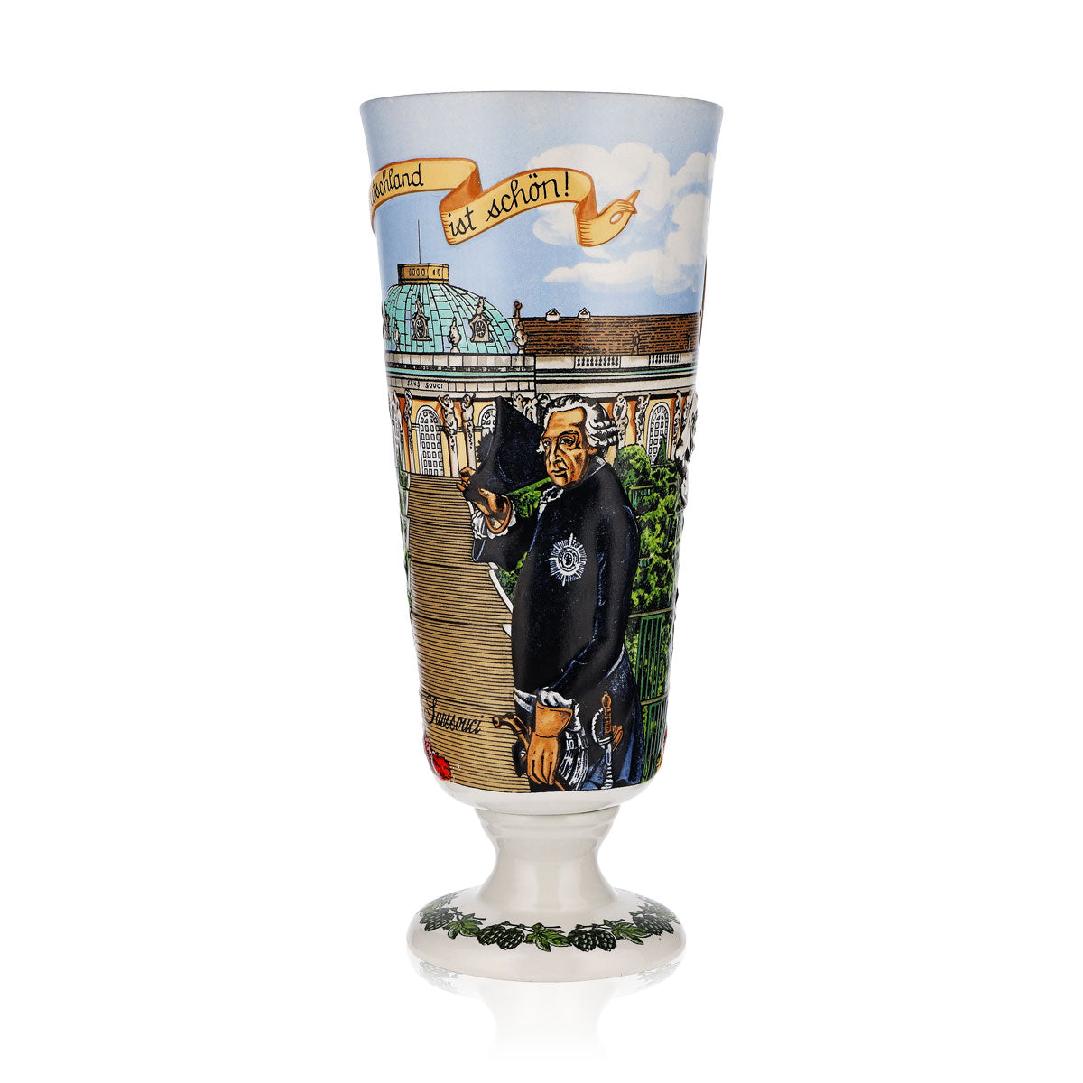 Erdinger Weissbräu Bier Glas 0,5l Pokal Ton Sammleredition Sanssouci 1992 – Ansicht 4
