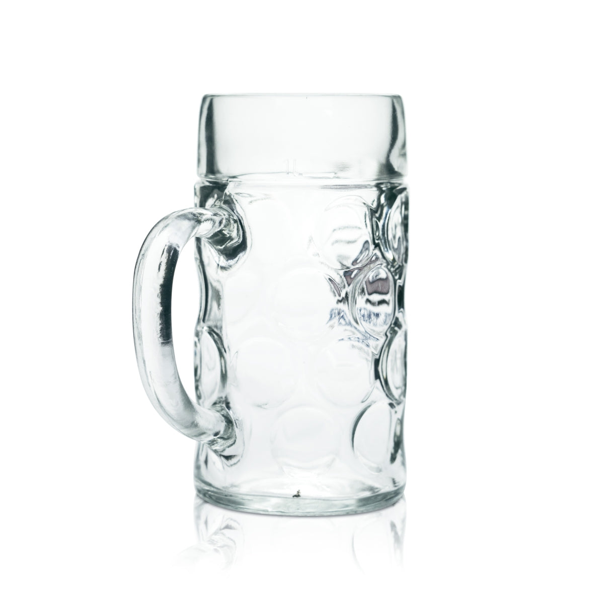 Erdinger Weißbräu Maßkrug 1,0 l – Punktseidel Humpen Glas mit Logo & Eichstrich – Ansicht 2