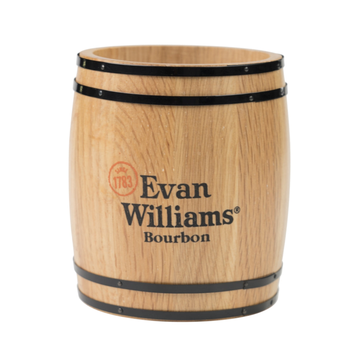 Evan Williams Whiskey Besteckkasten Fass Braun Holz Gastro Halter Tischbutler