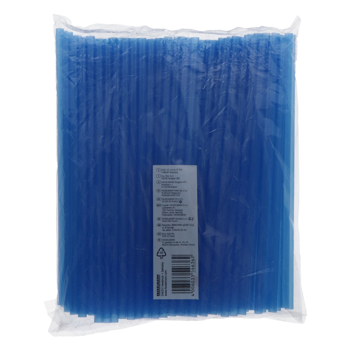 Fackelmann Trinkhalme Strohhalme 135 Jumbo Kunststoff blau 0,8x25,5cm