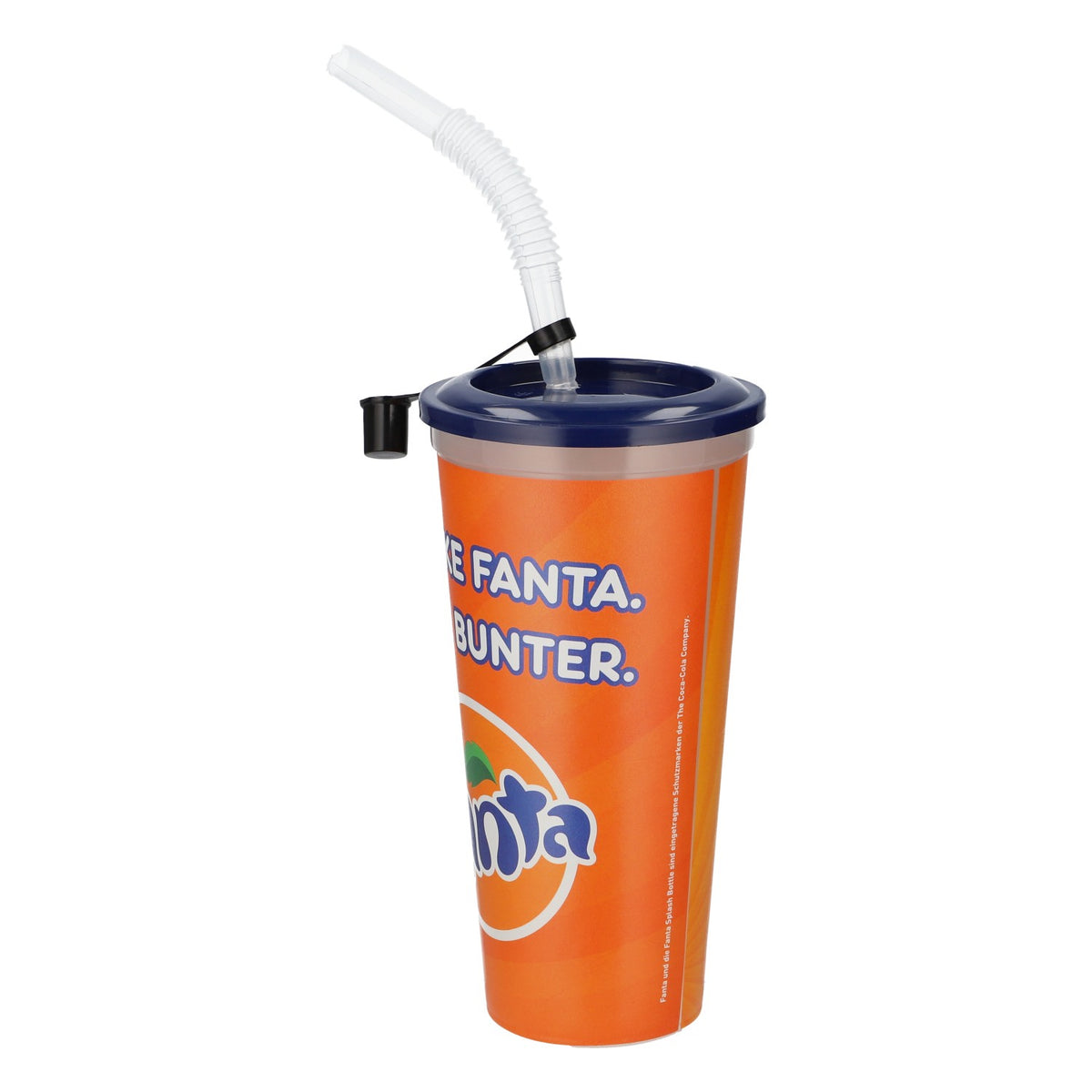Fanta Mehrwegbecher 0,6l Sängerin Motiv Strohhalm Coca Cola Kunststoff – Ansicht 3