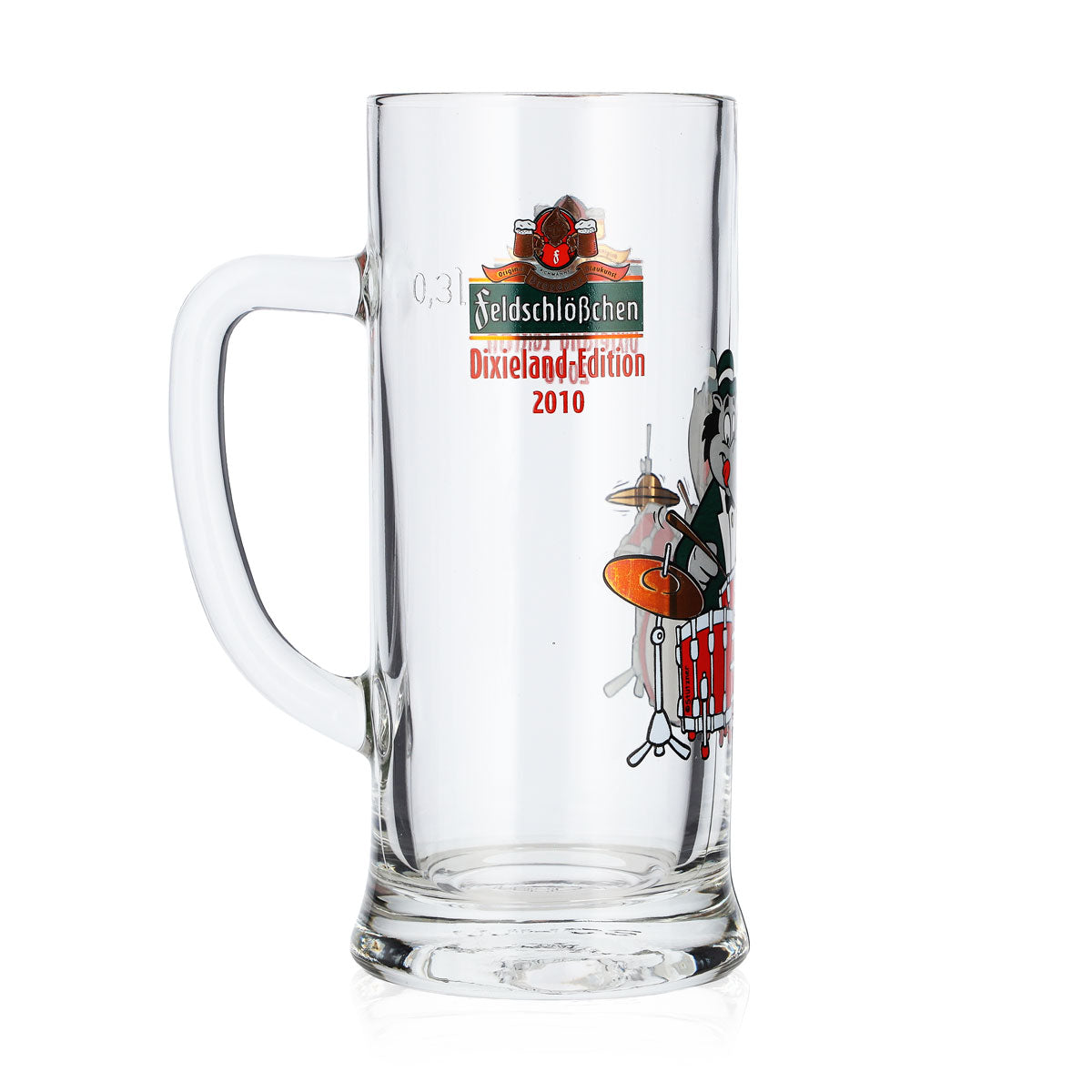 Feldschlösschen Bier Glas 0,3l Bierkrug Jubiläums-Seidel 2010 Dixieland-Edition – Ansicht 3