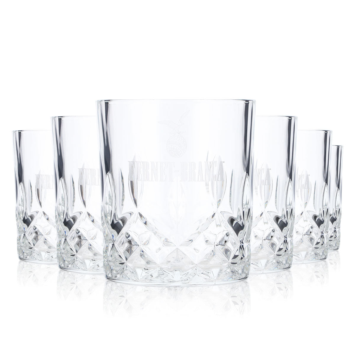 Fernet Branca Gläser 6er Set – Tumbler Becher 0,24l mit Kristall-Relief für Fernet Tonic, Digestif & Cocktails – Ansicht 3