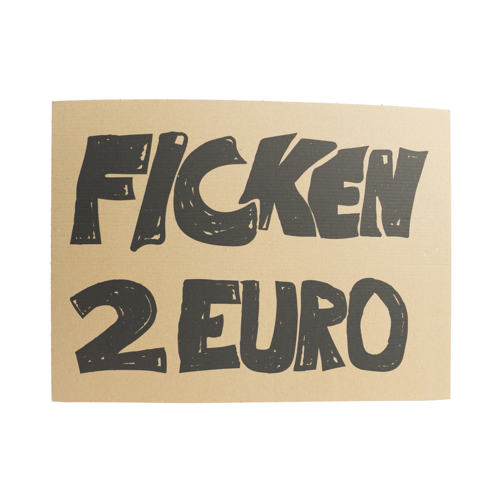 Ficken Likör Papp Schild Ficken 2€ Festival Party Tafel Sign Wand Deko