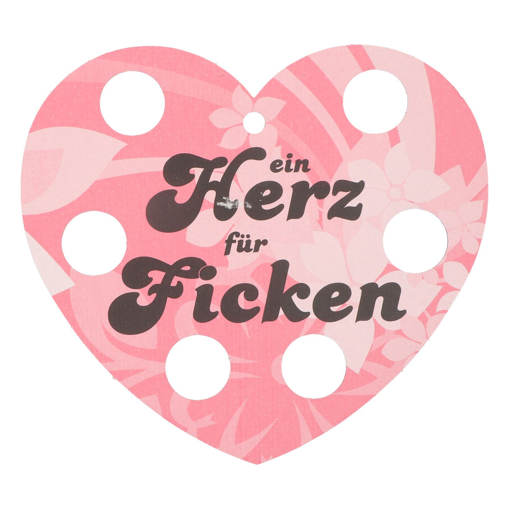 Ficken Shothalter Herzform Rosa ein Herz für Ficken Tablett Pappe Papierschild