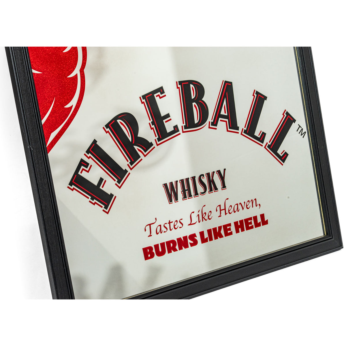 Fireball Spiegel Wand Dekoration Drachenmotiv Mit Rahmen 103x73cm Bar Kneipe – Ansicht 2