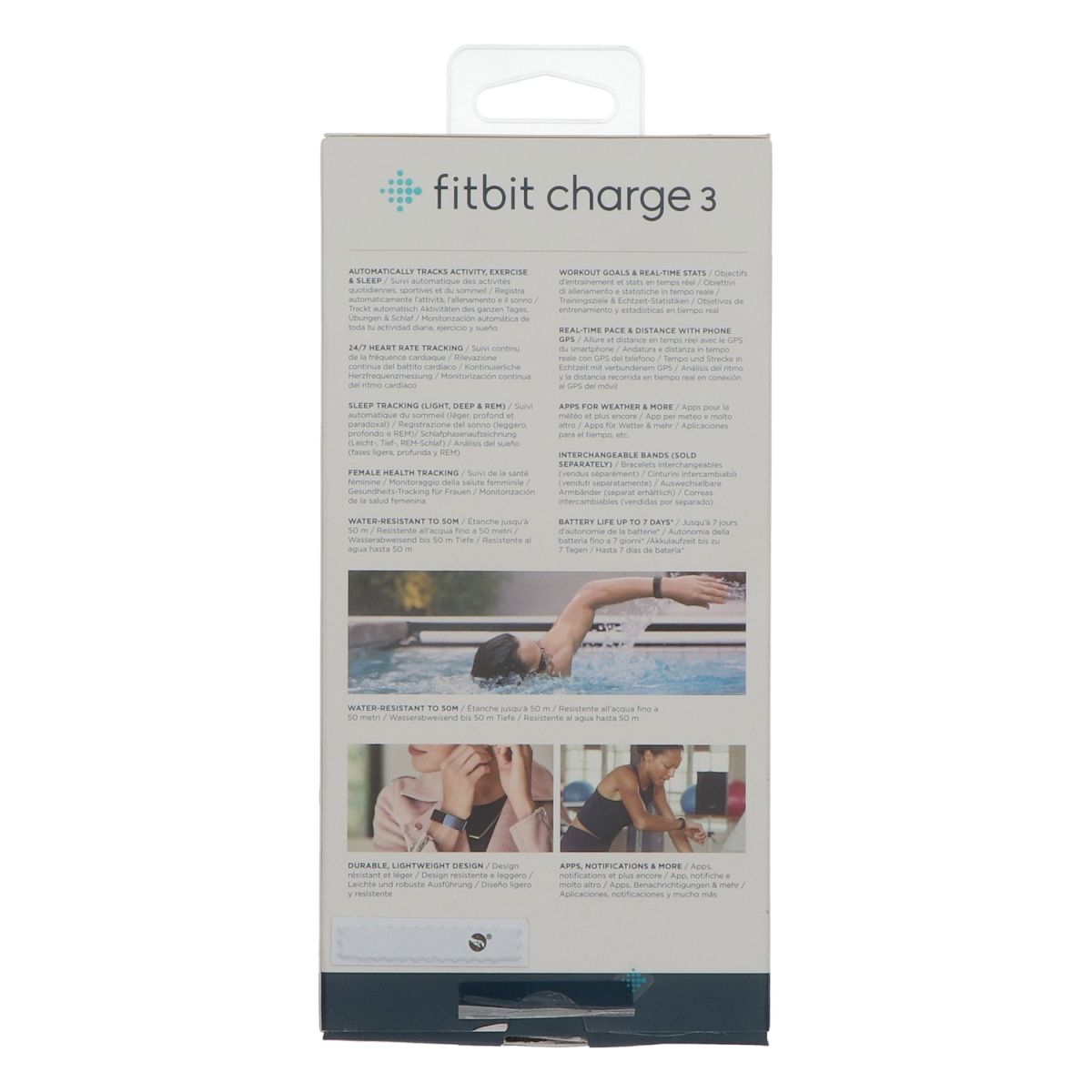 FITBIT Charge 3 Aktivitätstracker Gr. L/G Smartwatch Schlaftracker HF schwarz – Ansicht 2