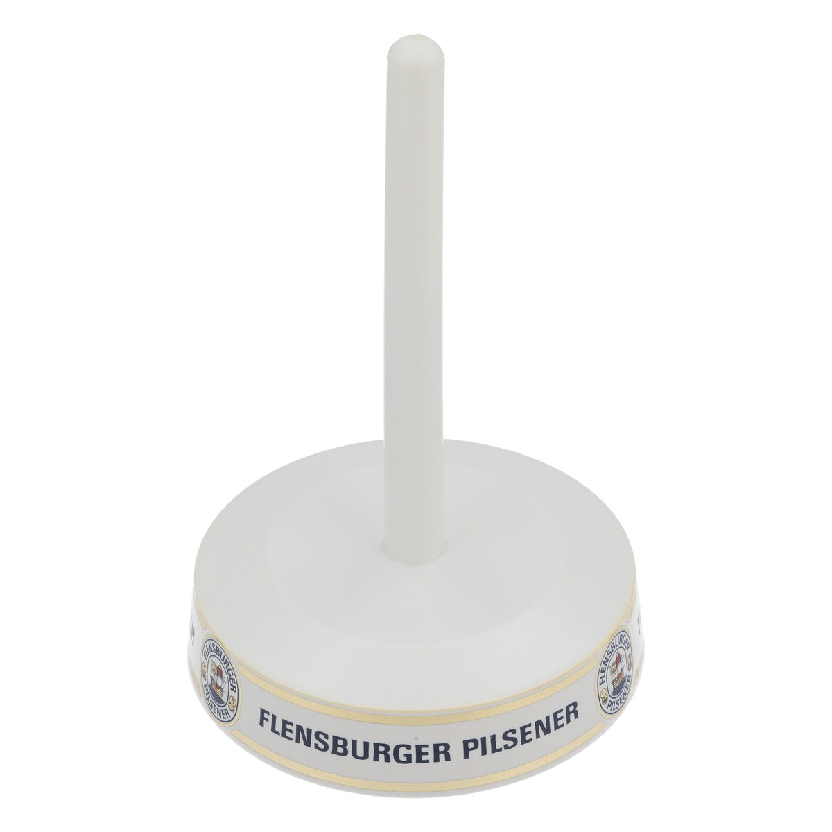 Flensburger Bier Tropfdeckchenständer für Tropfdeckchen Tropfenfänger Pilsdeckchen weiß