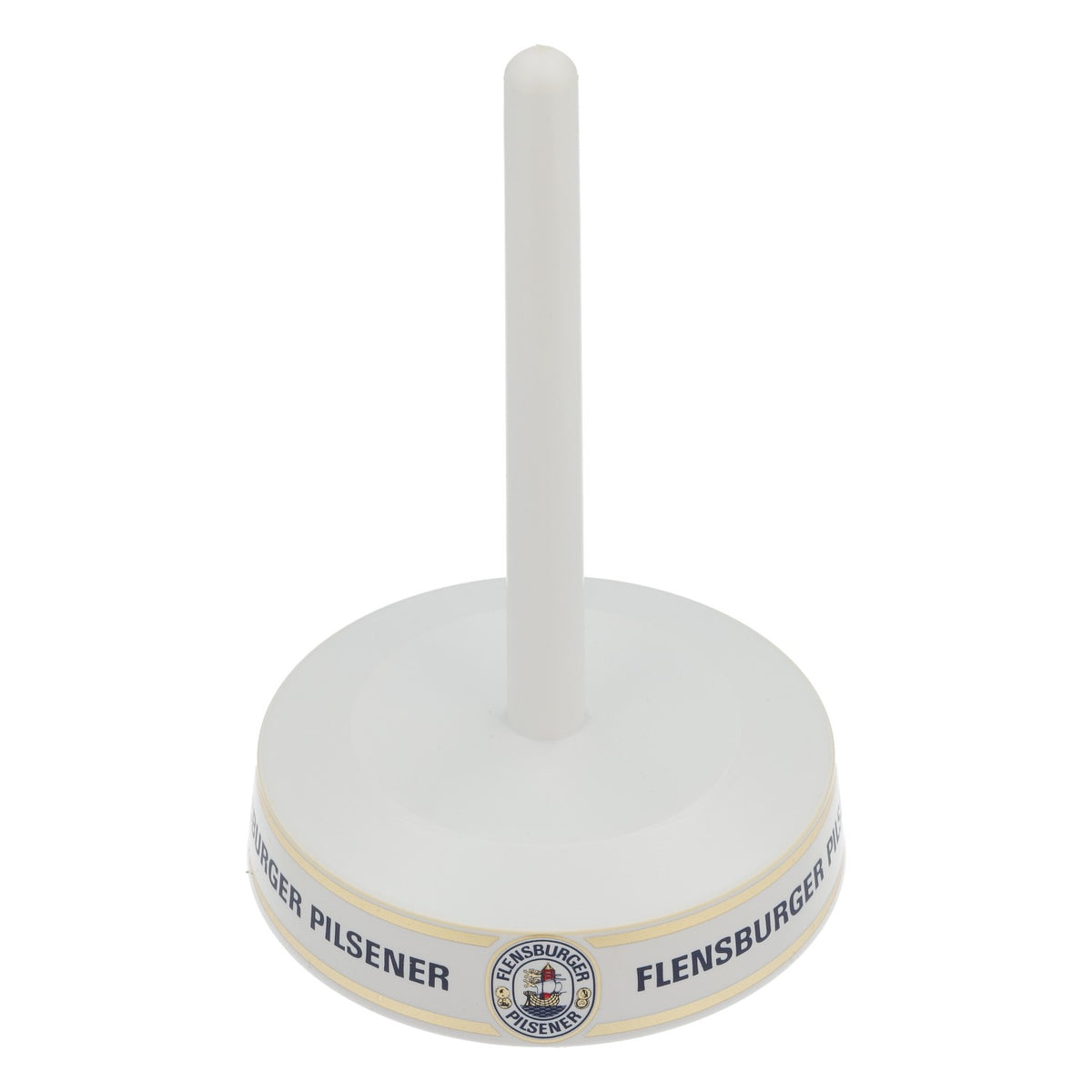 Flensburger Bier Tropfdeckchenständer für Tropfdeckchen Tropfenfänger Pilsdeckchen weiß – Ansicht 2