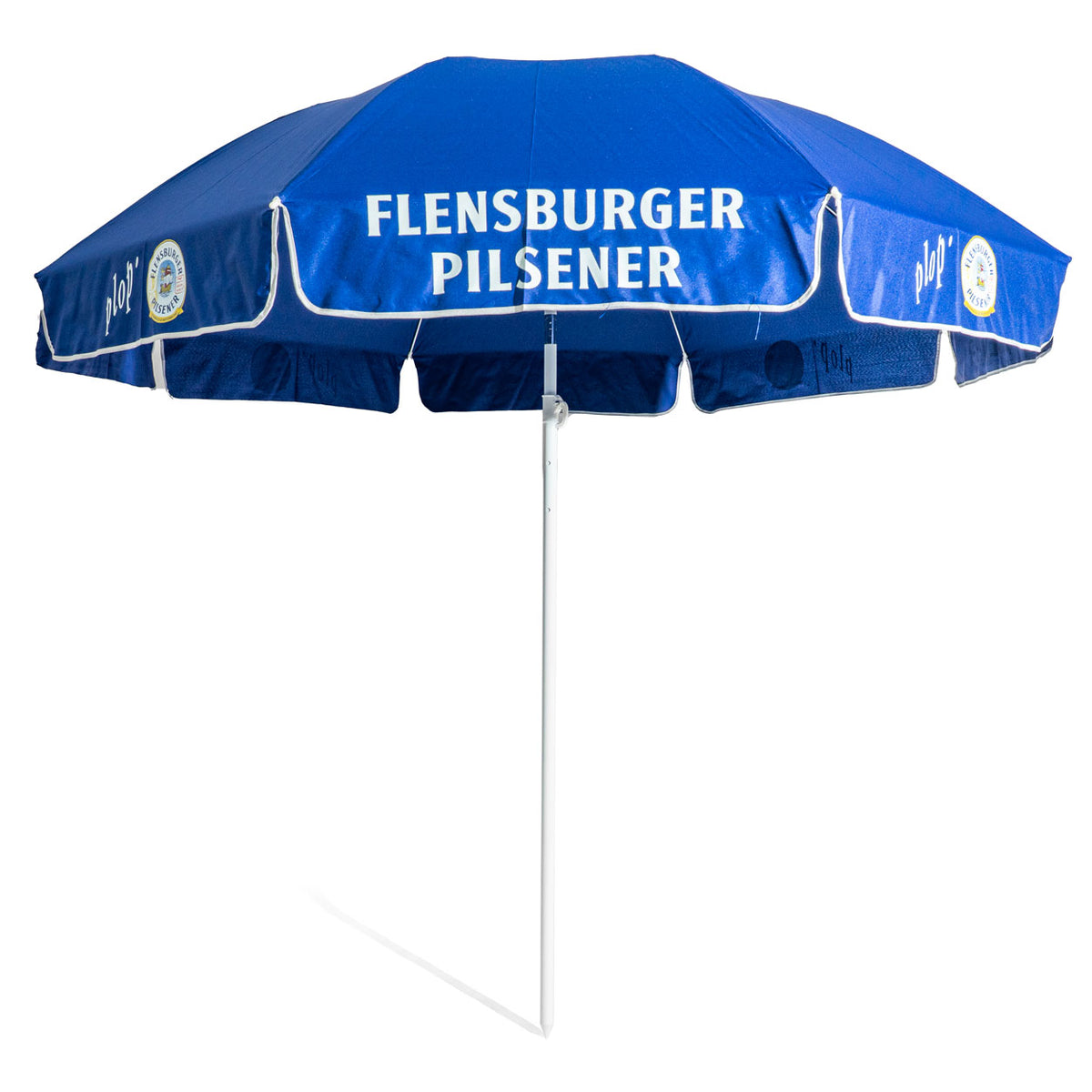 Flensburger Pilsener Sonnenschirm Ø2m Sonnenschutz "Plop" Blau Weiß