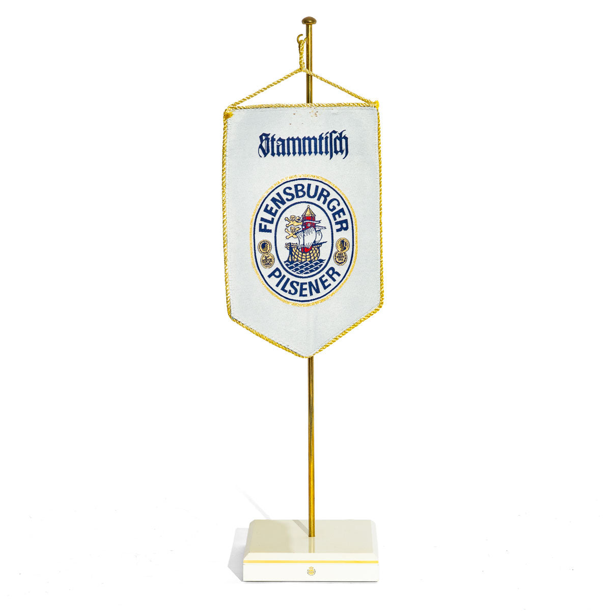 Flensburger Stammtisch Wimpel Stammtischfahne mit Holzständer