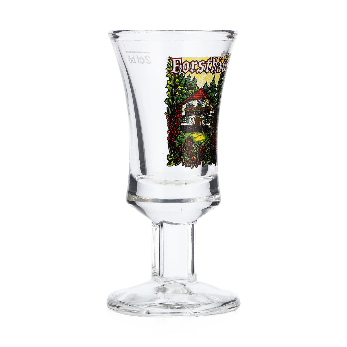 Forsthäusler Schnaps Glas 2cl Logo Haus Rittmeister hoch Stamper Böckling – Ansicht 2