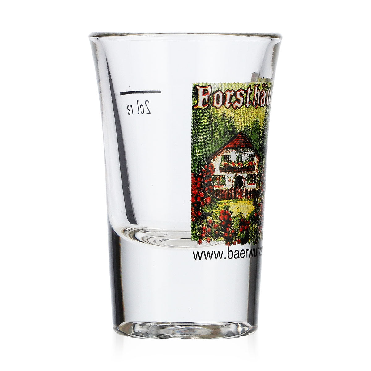 Forsthäusler Schnaps Glas Shotglas 2cl Schnapsglas Logo Haus – Ansicht 2