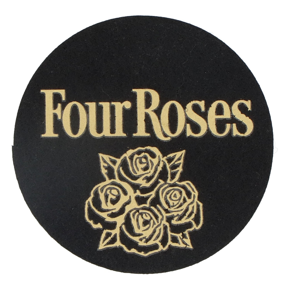 Four Roses Whiskey Filz Untersetzer Glasuntersetzer Schwarz 6,2cm Durchmesser "Four Roses " mit Logo – Ansicht 2