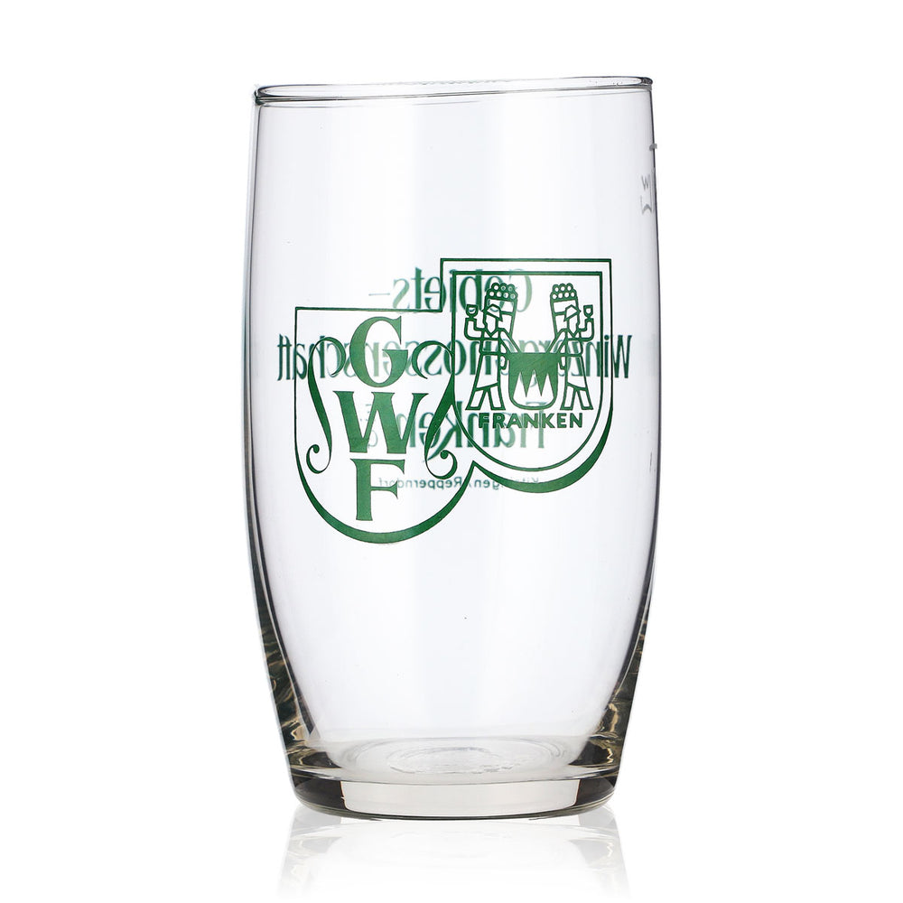 Franken Wein Glas Becherglas 0,1l Gebiets Winzergenossenschaft grünes Logo